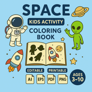 Space Kids Activity Colring Book
